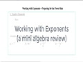 Working with Exponents (Algebra Review)