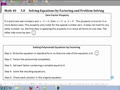 Math 40 5.8A Solve polynomial equations by factoring
