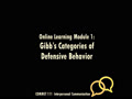 COMMST 111 • Video Lecture • Online Learning Module 1.4 • Gibb's Categories of Defensive Behavior