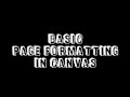 Basic Page Formatting in Canvas