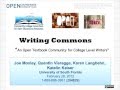 CCCOER- Writing Commons, an open textbook community for college-level writers