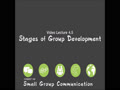 COMMST 140 • Video Lecture 4.5 • Stages of Group Development