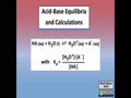 10.2 Acid-Base Equilibria - Acid-Base Equilibria and Calculations