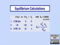 9.2 Chemical Equilibrium - Equilibrium Calcul...