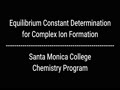 Equilibrium Constant Lab