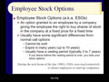 Chapter 15 - Slides 43-52 - Employee Stock Options; Warrants; Final Comments