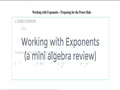 Working with Exponents (Algebra Review)