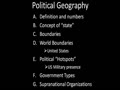 Political geography Lecture #4 (American Territorial Review)